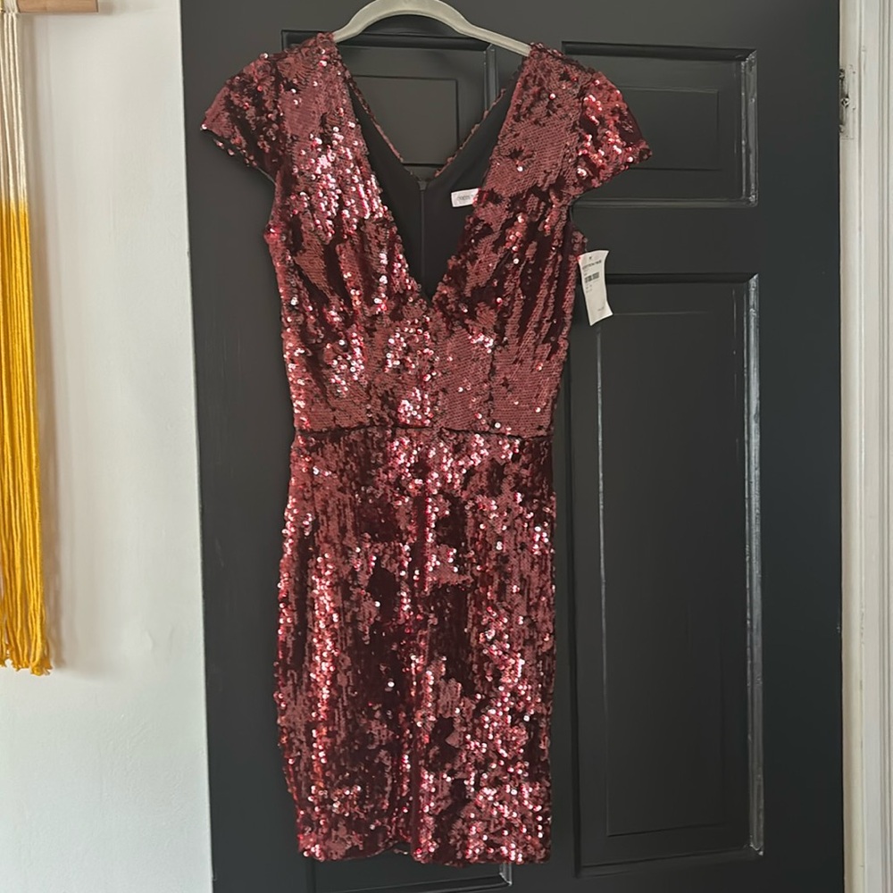 Red dress the population sequin dress